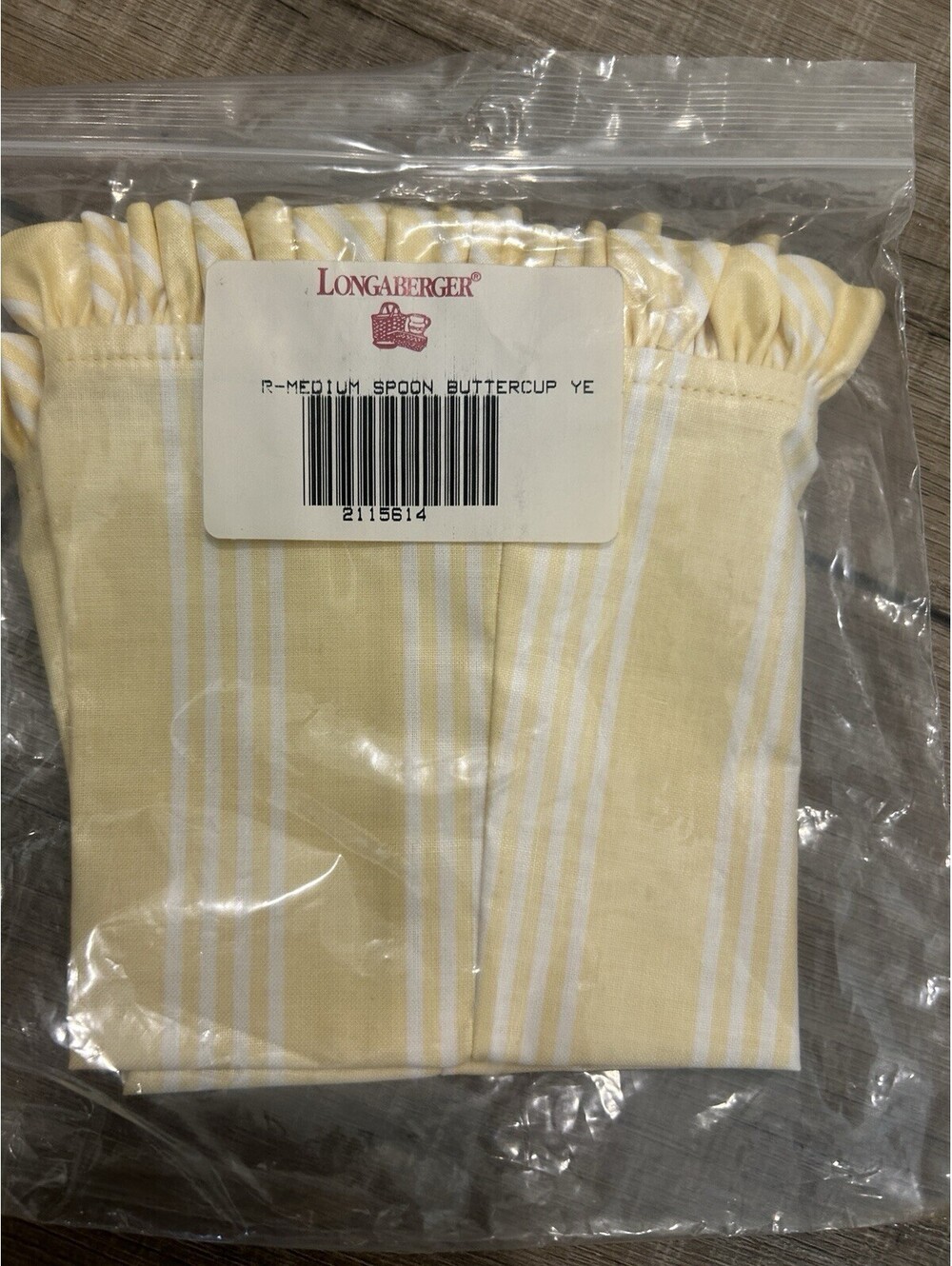 Longaberger MEDIUM SPOON Basket Liner Buttercup Yellow NEW